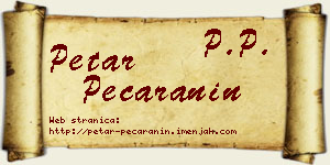 Petar Pećaranin vizit kartica